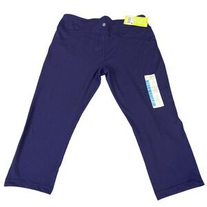 Marika Sport Capri Leggings Womens Large (12-14) Royal Purple Stretch Comfort